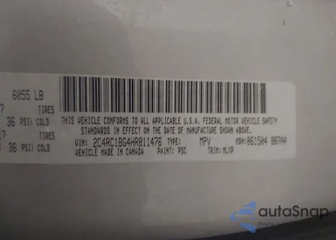 2017 Chrysler Pacifica Touring-L из США, поврежденный, VIN 2C4RC1BG4HR811476